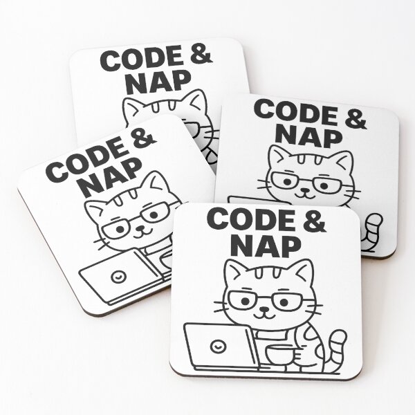 Item preview, CODE & NAP – Cute Programmer Cat Illustration designed and sold by myforestfog.