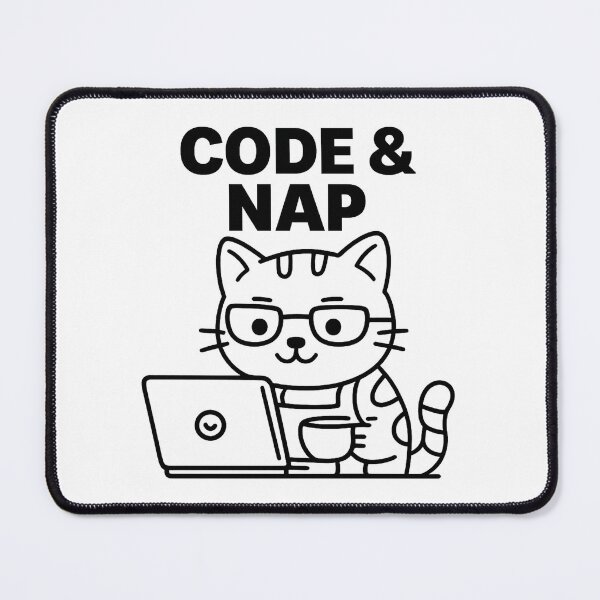 Item preview, CODE & NAP – Cute Programmer Cat Illustration designed and sold by myforestfog.