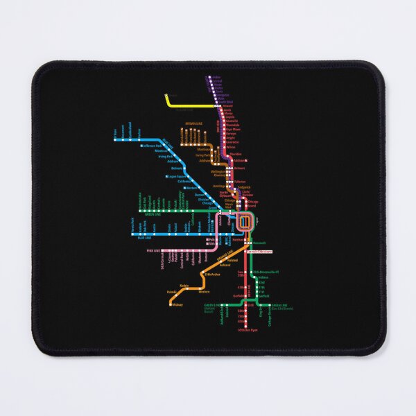 Item preview, Chicago Trains Map designed and sold by Elikscer.