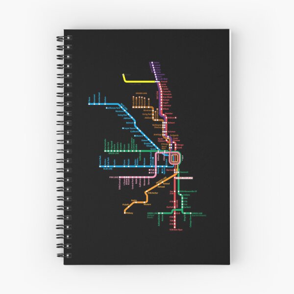 Item preview, Chicago Trains Map designed and sold by Elikscer.