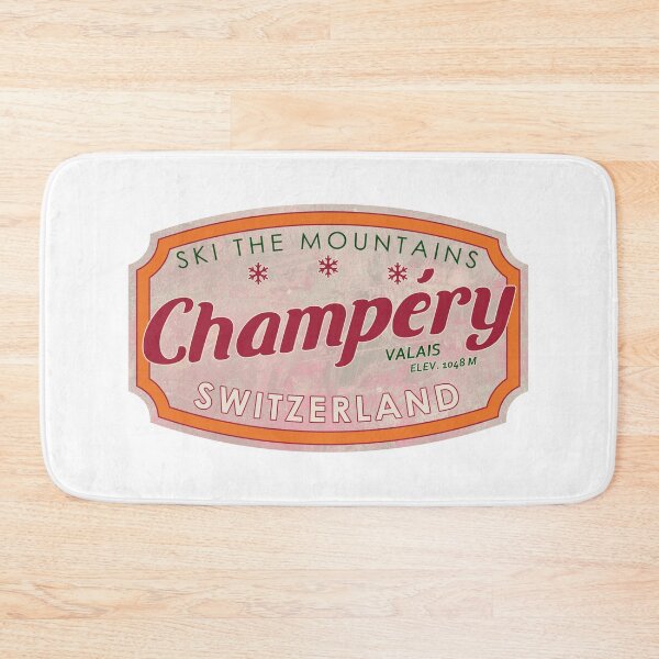 Item preview, Champéry, Switzerland, Valais, Ski, textured skiing badge designed and sold by Wanderful-roads.
