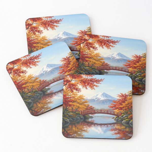 Item preview, Autumn Landscape with Bridge and Mountain designed and sold by 7She.