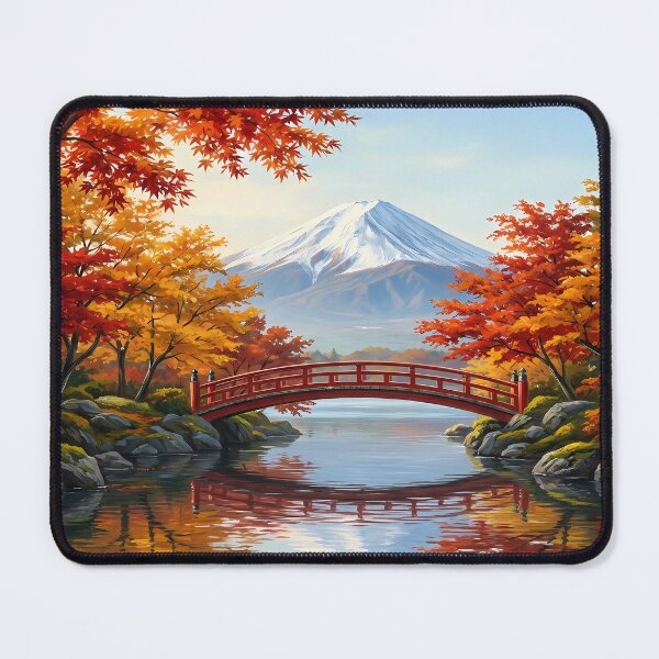 Item preview, Autumn Landscape with Bridge and Mountain designed and sold by 7She.