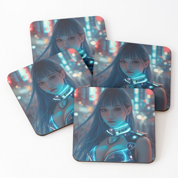 Item preview, AIRAー Cyberpunk AI Girl Neon Portrait designed and sold by Future AI Muse Product.