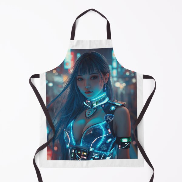 Item preview, AIRAー Cyberpunk AI Girl Neon Portrait designed and sold by Future AI Muse Product.