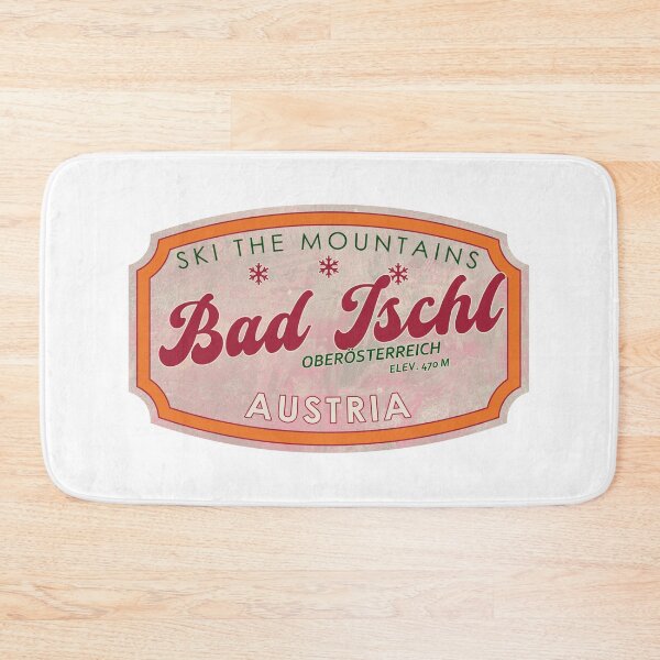 Item preview, Bad Ischl, Austria, Oberösterreich, Ski, textured skiing badge designed and sold by Wanderful-roads.