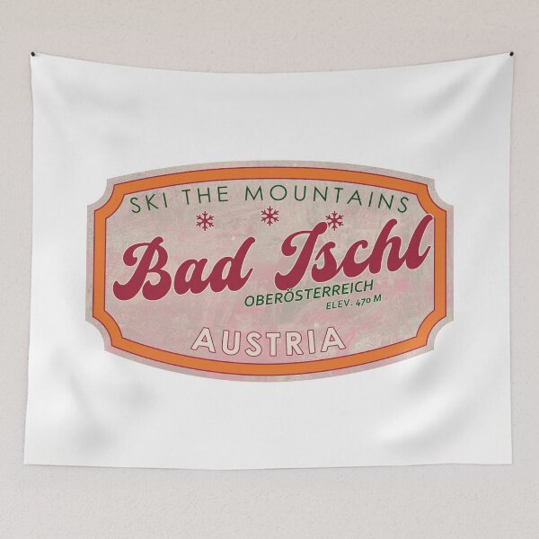 Item preview, Bad Ischl, Austria, Oberösterreich, Ski, textured skiing badge designed and sold by Wanderful-roads.