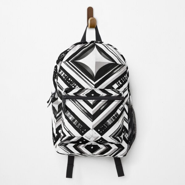 Item preview, Black and White Retro Geometric Pattern – Optical Squares AI Generated Design designed and sold by Cleora Art .