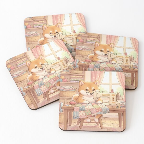 Item preview, Shiba Inu Sewing Quilt designed and sold by 7She.