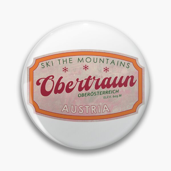 Item preview, Obertraun, Austria, Oberösterreich, Ski, textured skiing badge designed and sold by Wanderful-roads.