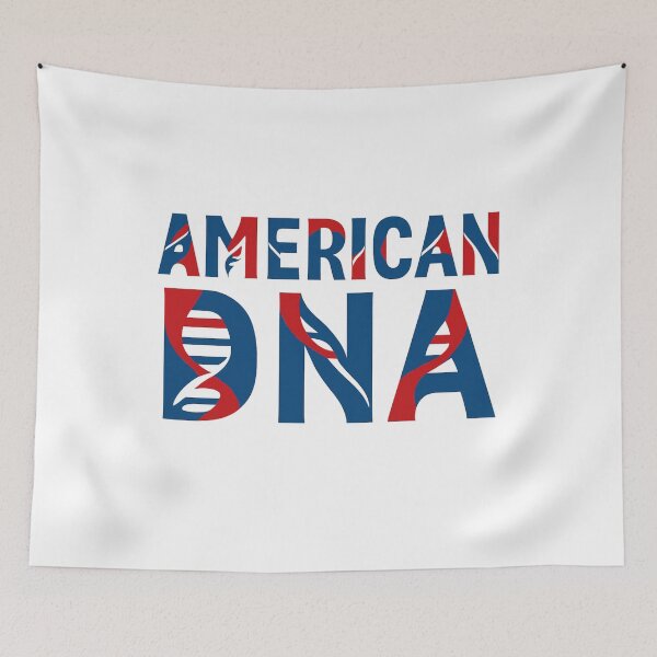 Item preview, American DNA - Patriotic Red White Blue Typography designed and sold by MKreative Studio.