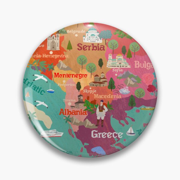 Item preview, The Balkans - an illustrated map designed and sold by taika tori.