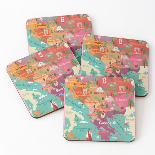 Item preview, The Balkans - an illustrated map designed and sold by taika tori.