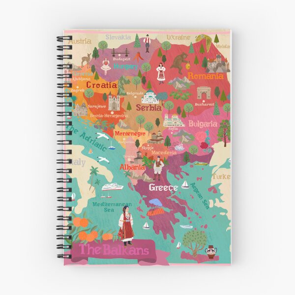 Item preview, The Balkans - an illustrated map designed and sold by taika tori.
