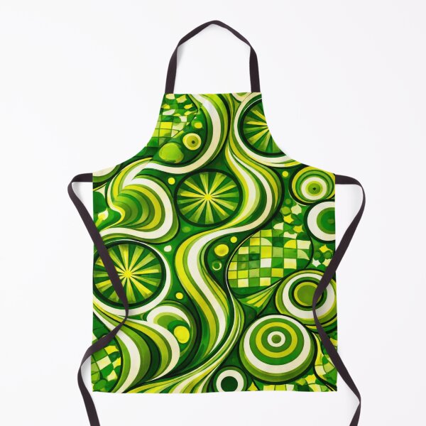 Item preview, Retro Green Geometric Pattern – Psychedelic Mid-Century Inspired AI Art designed and sold by Cleora Art .
