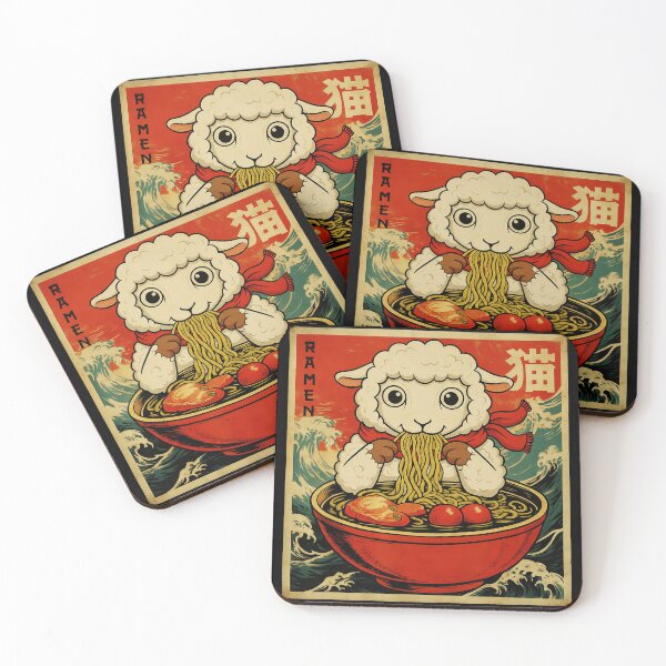 Item preview, Cute Animal Eating Noodles Vintage Illustration designed and sold by JEFDodsonArt.