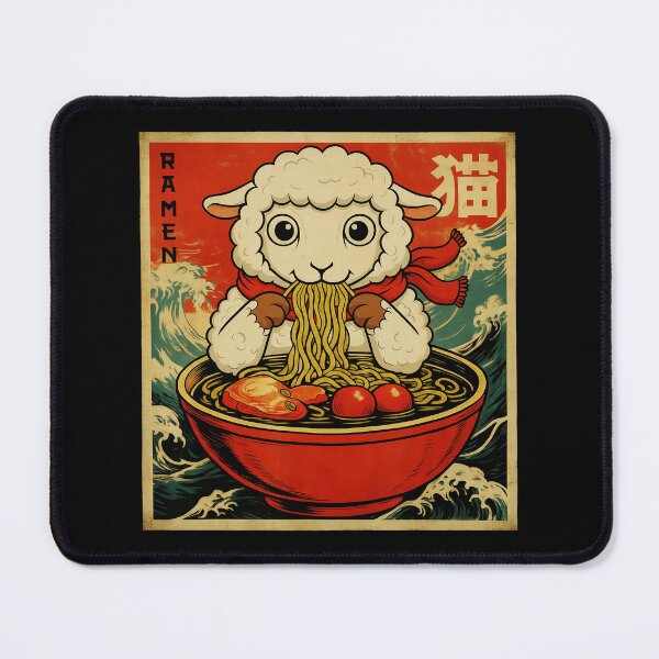 Item preview, Cute Animal Eating Noodles Vintage Illustration designed and sold by JEFDodsonArt.