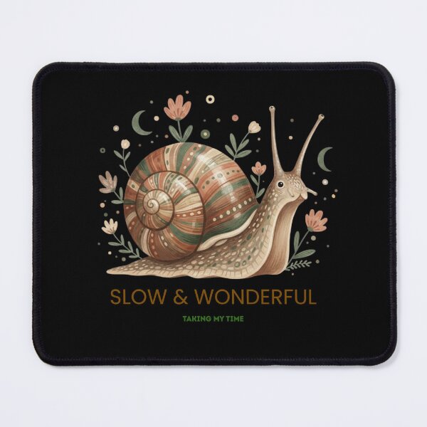 Item preview, Slow & Wonderful – Taking My Time Snail Art designed and sold by LittleLoopArt.