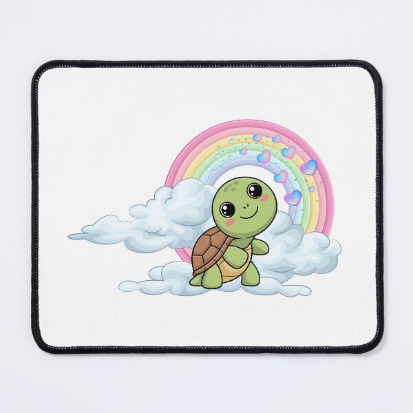 Item preview, Dreamy Turtle - Cute Green Turtle on Clouds with Rainbow designed and sold by Love3Happy.