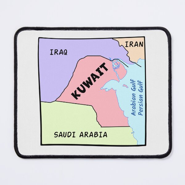 Item preview, Kuwait Map & Neighbors, Minimalist Middle East Geography designed and sold by mashmosh.