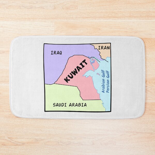 Item preview, Kuwait Map & Neighbors, Minimalist Middle East Geography designed and sold by mashmosh.