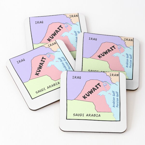 Item preview, Kuwait Map & Neighbors, Minimalist Middle East Geography designed and sold by mashmosh.