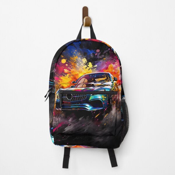 Item preview, Vivid Rainbow Sports Car Exploding Through Neon Paint Splash Storm designed and sold by RevUpDesign.