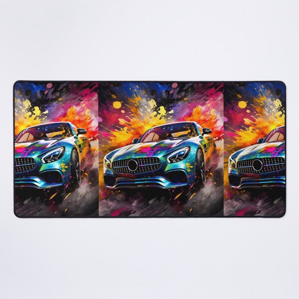 Item preview, Vivid Rainbow Sports Car Exploding Through Neon Paint Splash Storm designed and sold by RevUpDesign.