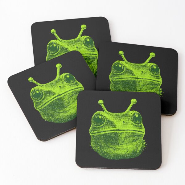 Item preview, Quirky Green Alien Frog Head Unique Illustration designed and sold by haitrieuic96.