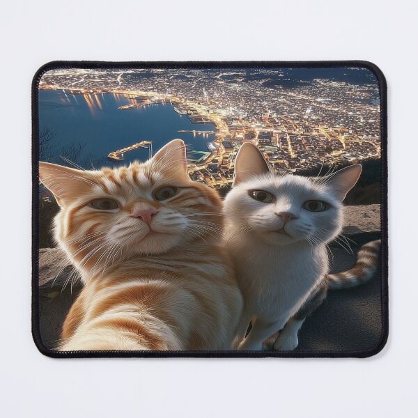 Item preview, "Cats Taking A Selfie Over Cityscape" designed and sold by DesignEpic22.