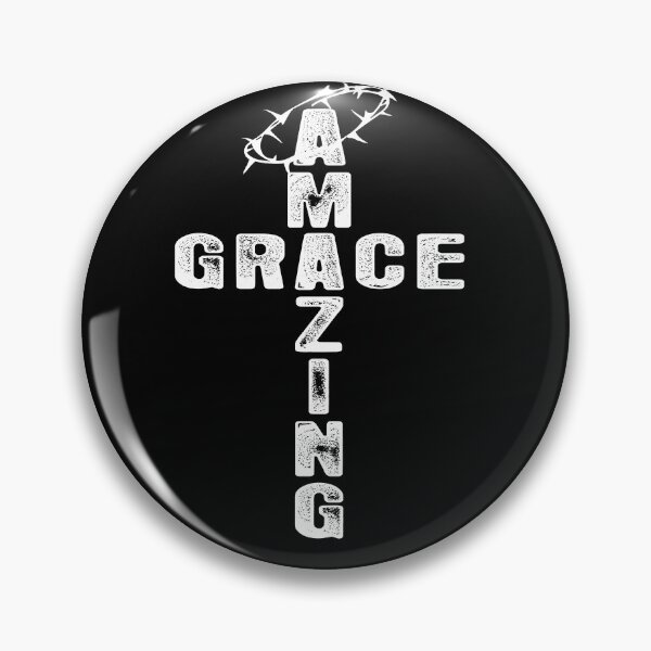 Item preview, Christian T shirt design with motivational phrase Amazing Grace. Merch logo. Black and white style designed and sold by Koltukovs.