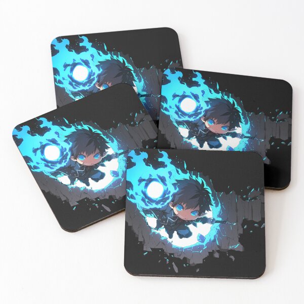 Item preview, Renzo Shima Blue Exorcist Blue Aura Energy Blast Action Pose designed and sold by TorbenKuhano.