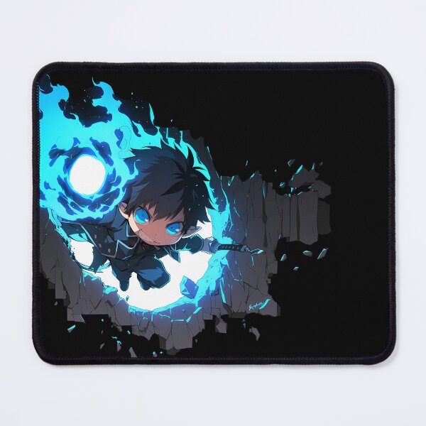 Item preview, Renzo Shima Blue Exorcist Blue Aura Energy Blast Action Pose designed and sold by TorbenKuhano.