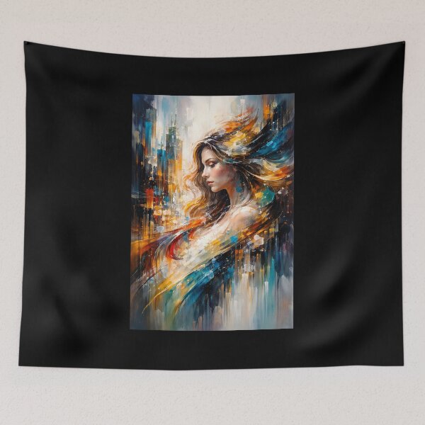 Item preview, City of Silence – Modern Abstract Portrait designed and sold by Lilou Art Shop.