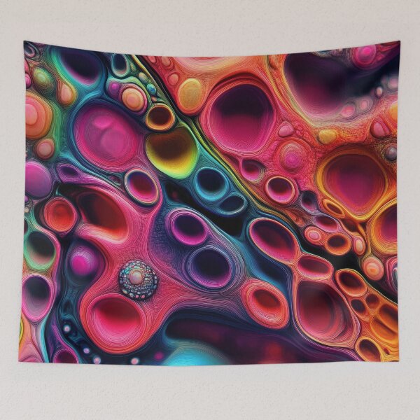 Item preview, Psychedelic Cellular Bloom - Vibrant Fluid Art designed and sold by B-Russ-Stuff.