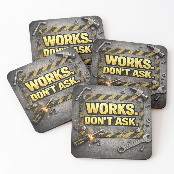 Item preview, Works. Don’t Ask. – Sarcastic Engineer Quote designed and sold by Transcend Modern.