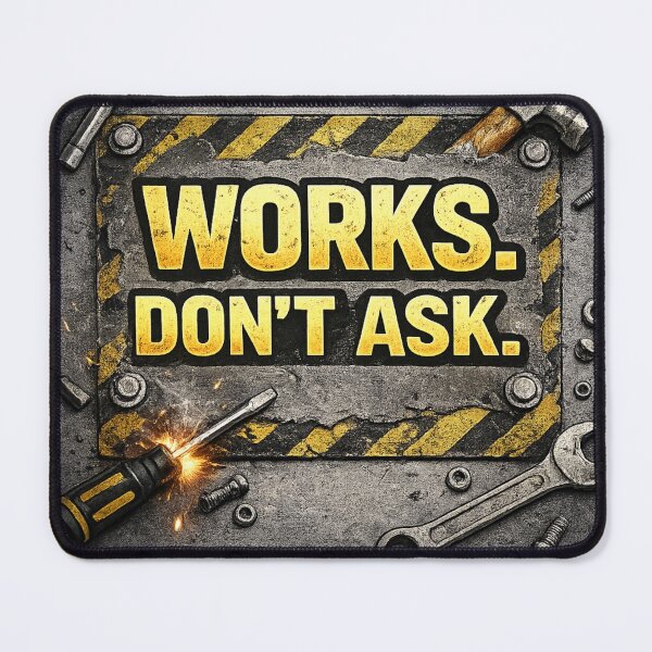 Item preview, Works. Don’t Ask. – Sarcastic Engineer Quote designed and sold by Transcend Modern.