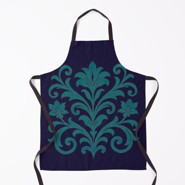 Item preview, Ornamental Floral Harmony – Teal Botanical Design designed and sold by Dogandesighn.