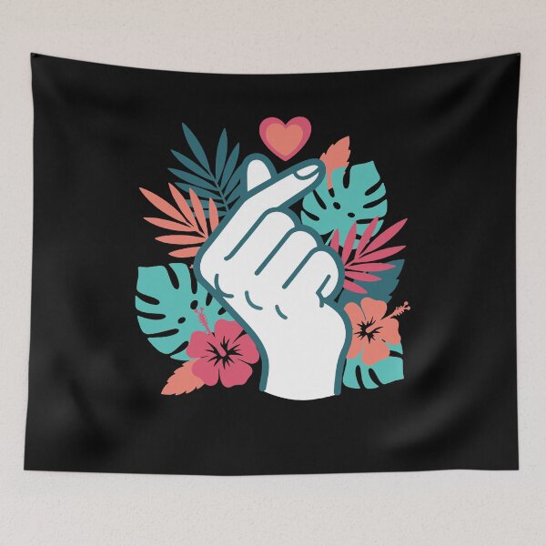 Item preview, Kpop Korean Music Cute Finger Heart Love Korea designed and sold by LuminOrb.