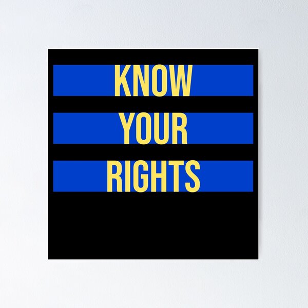 Item preview, Know Your Rights Activism Justice Freedom Quote designed and sold by shirt-o-mat.