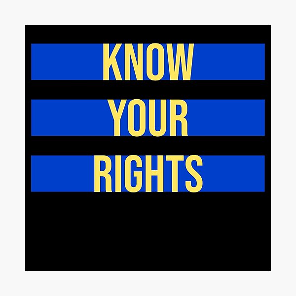 Item preview, Know Your Rights Activism Justice Freedom Quote designed and sold by shirt-o-mat.