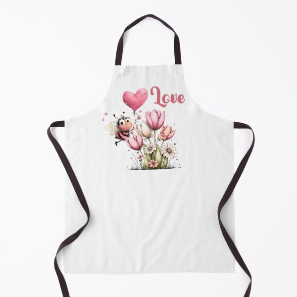 Item preview, Cute Bee With Heart Balloon and Pink Flowers Love designed and sold by OneLook.