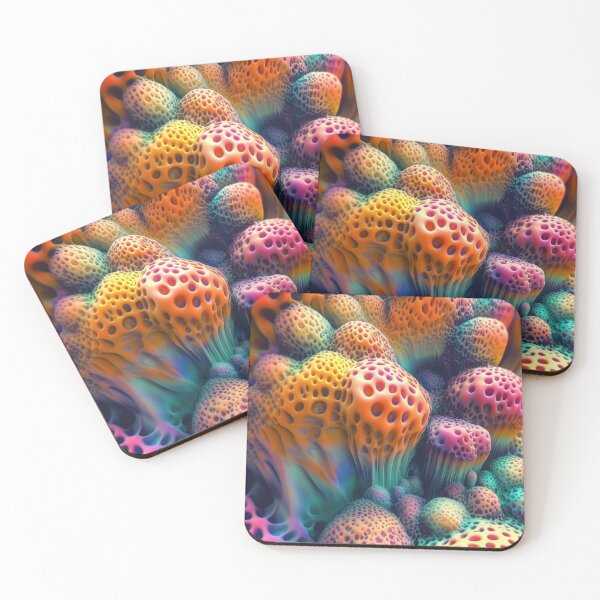 Item preview, Psychedelic Coral Reef - Vibrant Porous Abstract designed and sold by B-Russ-Stuff.