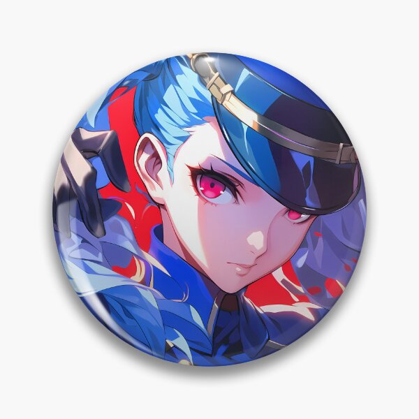 Item preview, Justine Caroline Persona 5 Blue Hair Glasses Portrait designed and sold by Tokyonomad.