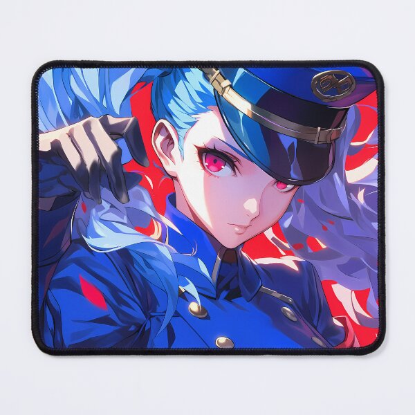 Item preview, Justine Caroline Persona 5 Blue Hair Glasses Portrait designed and sold by Tokyonomad.