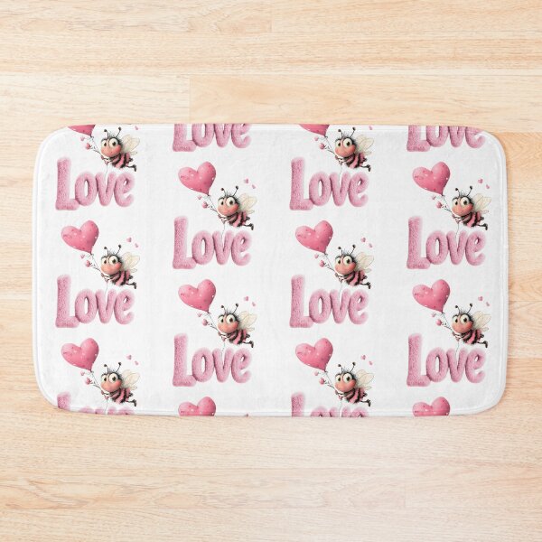 Item preview, Cute Bee With Heart Balloon Pink Love designed and sold by OneLook.