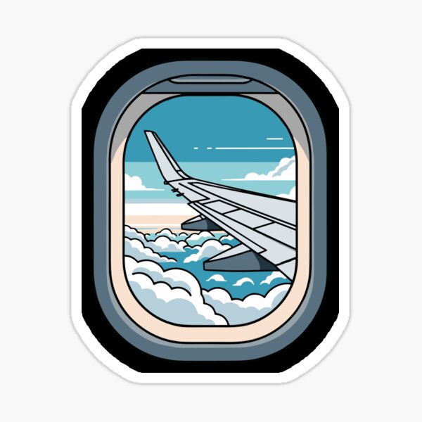 Airplane Window View Above The Clouds Sticker