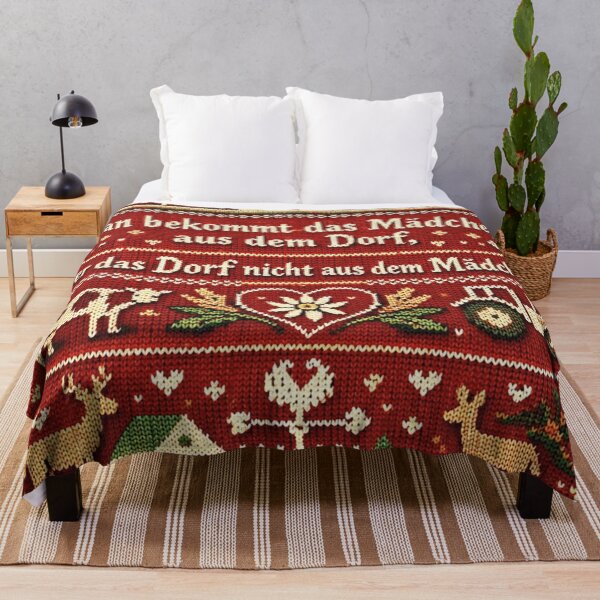 Item preview, Village Girl Saying – Cozy Country Life Knit Design designed and sold by Mauswohn.