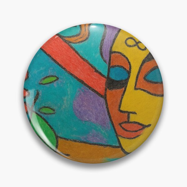 Item preview, Awaken - Colorful Abstract Painting with Meditative Face designed and sold by ARTGENERATESART.
