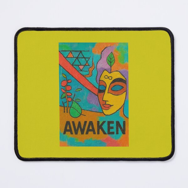 Item preview, Awaken - Colorful Abstract Painting with Meditative Face designed and sold by ARTGENERATESART.
